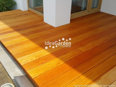 Deska tarasowa Garapa 21x145 [mm] - dł. 6,1 m (drobny ryfel i gładka)