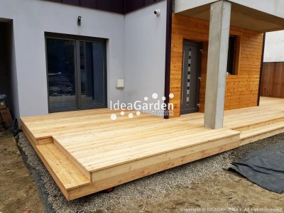 Deska Tarasowa Modrzew Syberyjski 27x145 [mm] - dł. 6 m (drobny i gruby ryfl)