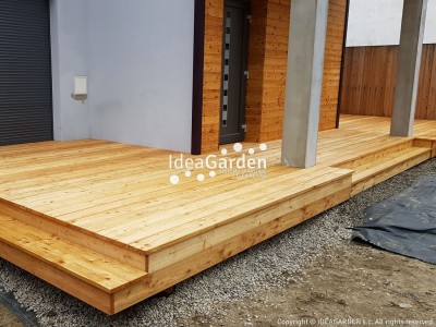 Deska Tarasowa Modrzew Syberyjski 27x145 [mm] - dł. 6 m (drobny i gruby ryfl)
