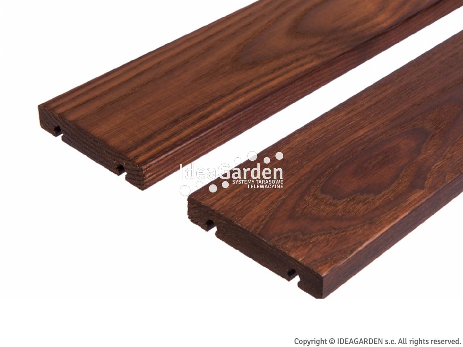 Deska tarasowa Thermo Jesion Amerykański 21x118 [mm] - dł. 1,8 m (gładka) - D45J