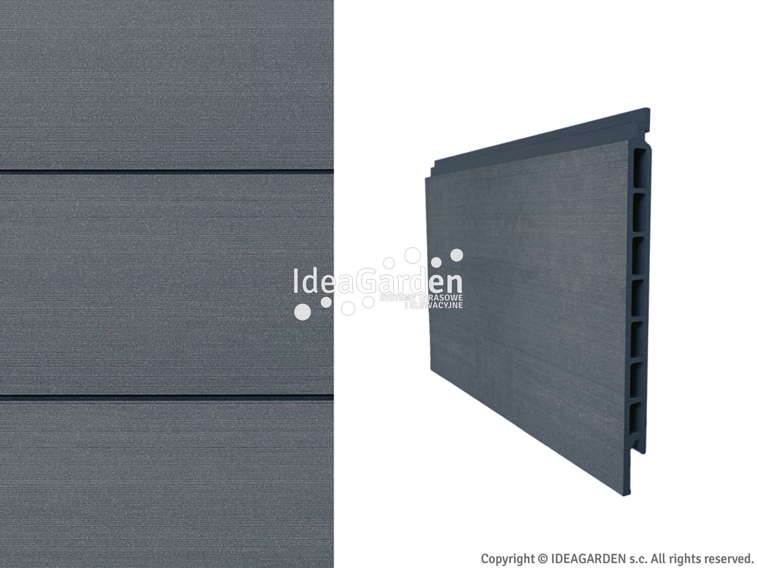 Deska elewacyjna Twinson Wall 13,5x166,5 [mm] (510 stalowy) - dł. 6,0 m