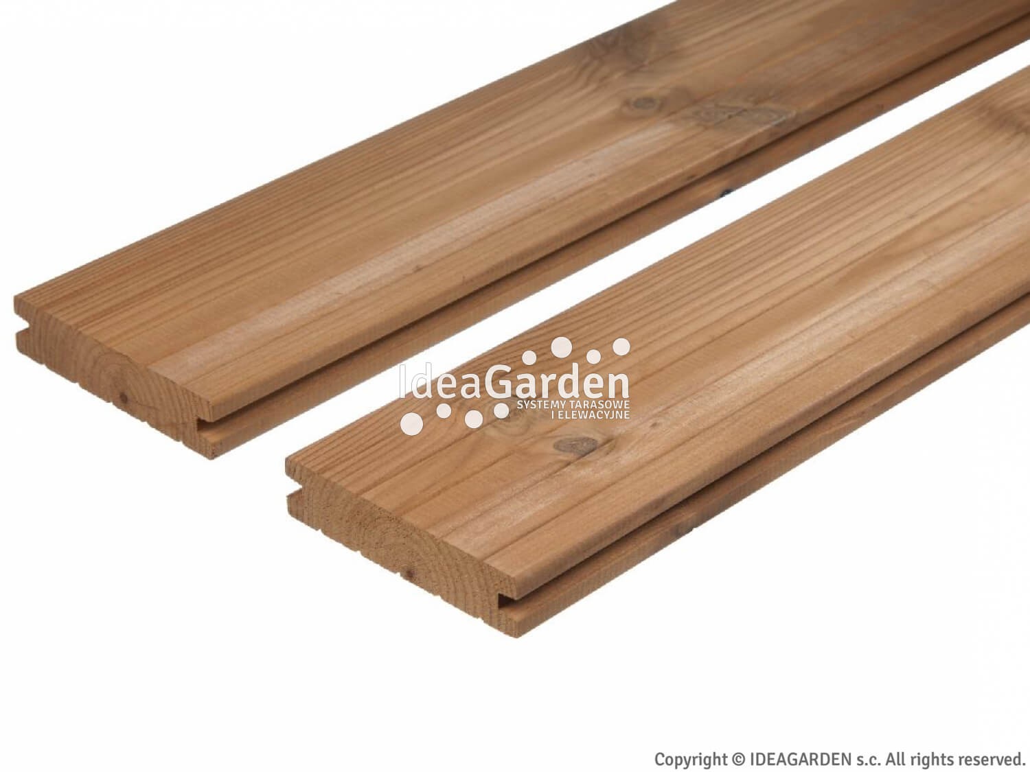 Deska tarasowa Thermo Sosna Skandynawska 26x140 [mm] - dł. 3,0 m (gruby ryfel) - D30sg