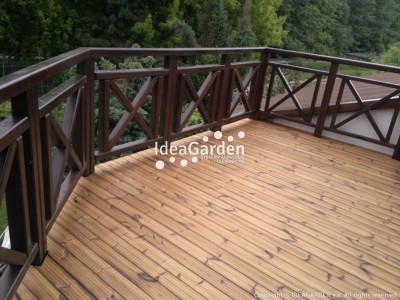 Deska tarasowa Thermo Sosna Skandynawska 26x140 [mm] - dł. 3,0 m (gruby ryfel) - D30sg
