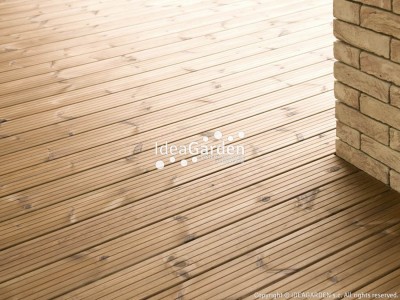 Deska tarasowa Thermo Sosna Skandynawska 26x140 [mm] - dł. 5,4 m (gruby ryfel) - D30sg