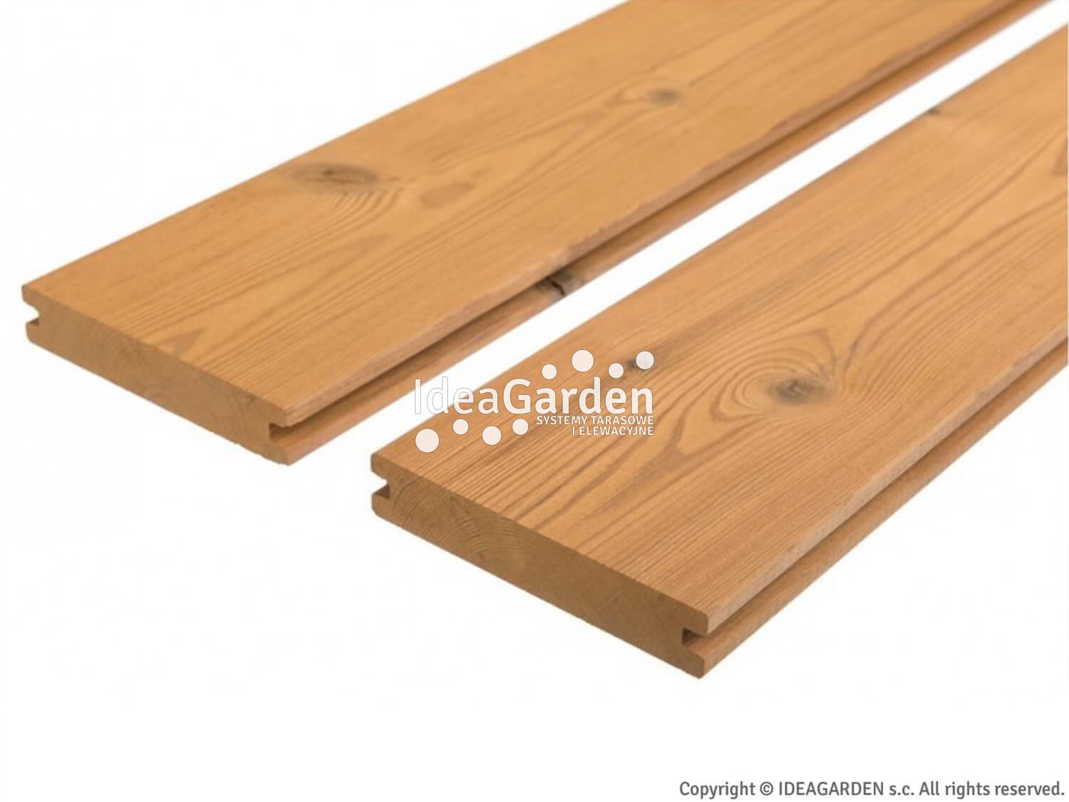 Deska tarasowa Thermo Sosna Skandynawska 26x140 [mm] - dł. 3,6 m (gładka) - D4sg