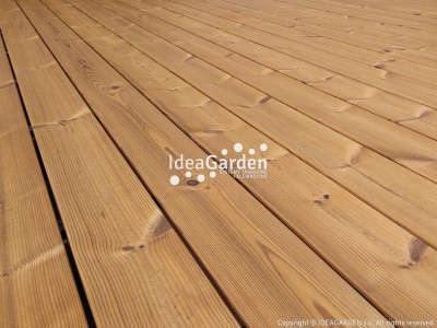 Deska tarasowa Thermo Sosna Skandynawska 26x140 [mm] - dł. 3,6 m (gładka) - D4sg
