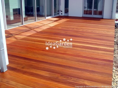Deska tarasowa Garapa 25x145 [mm] - dł. 5,18 m (drobny i gruby ryfl)